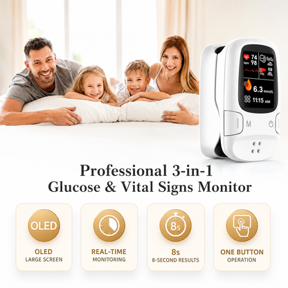 Smart Finger Health Monitor – Glucose Trend & Vital Signs Tracker