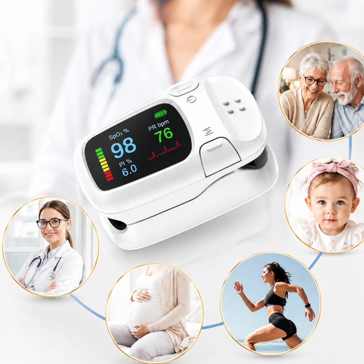 Smart Finger Health Monitor – Glucose Trend & Vital Signs Tracker