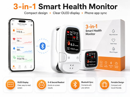 Smart Finger Health Monitor – Glucose Trend & Vital Signs Tracker