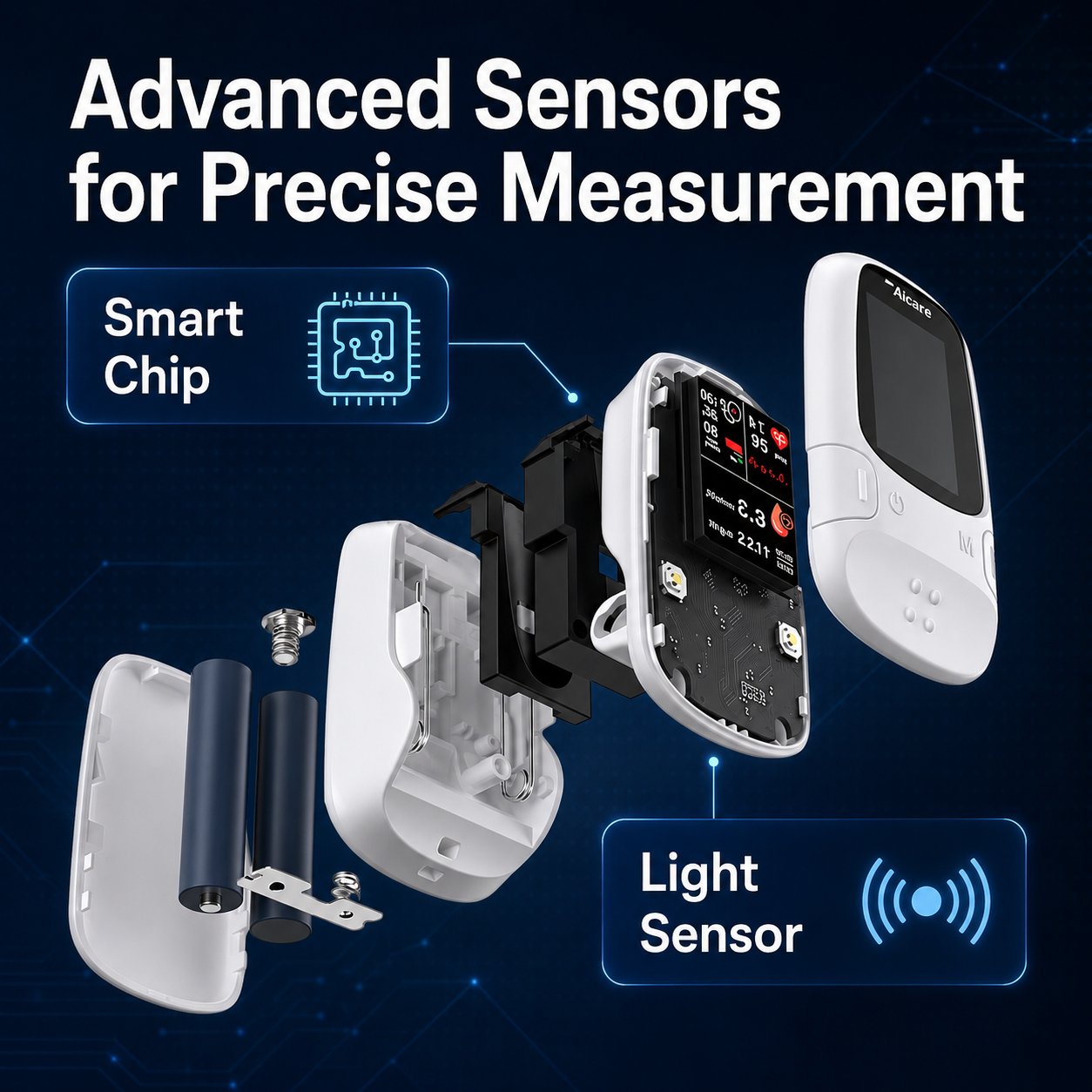Smart Finger Health Monitor – Glucose Trend & Vital Signs Tracker